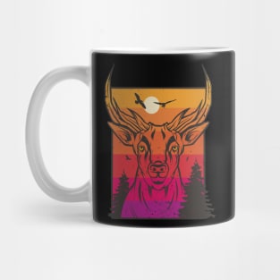 Cool deer sunset in the forest Mug